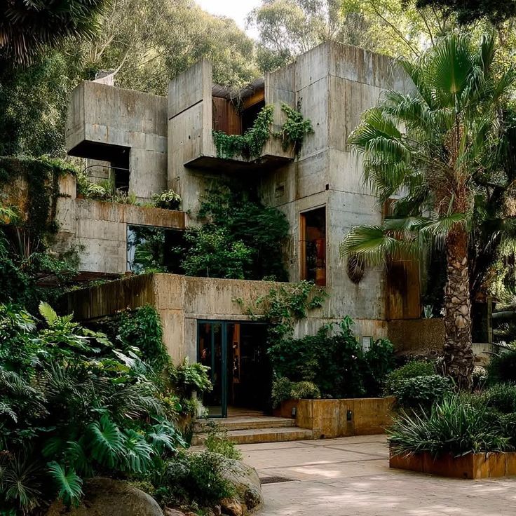 Multi-level brutalist concrete structure